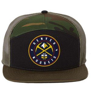 Denver Nuggets 3D Snapback Seven-Panel Trucker Hat- Black/ Camo/ Loden